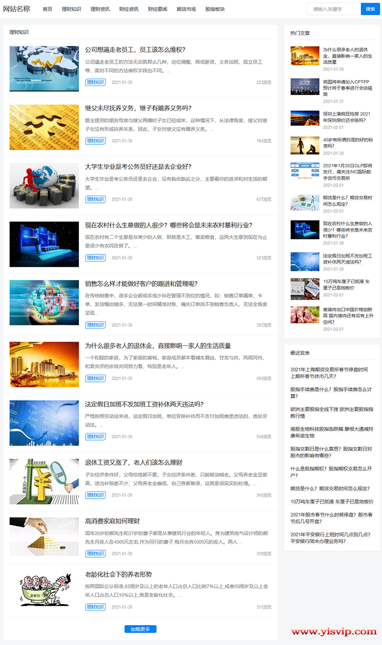 帝國CMS簡潔自適應財經模板,理財模板,博客模板 帝國CMS簡潔自適應財經模板,理財模板,博客模板 第3張