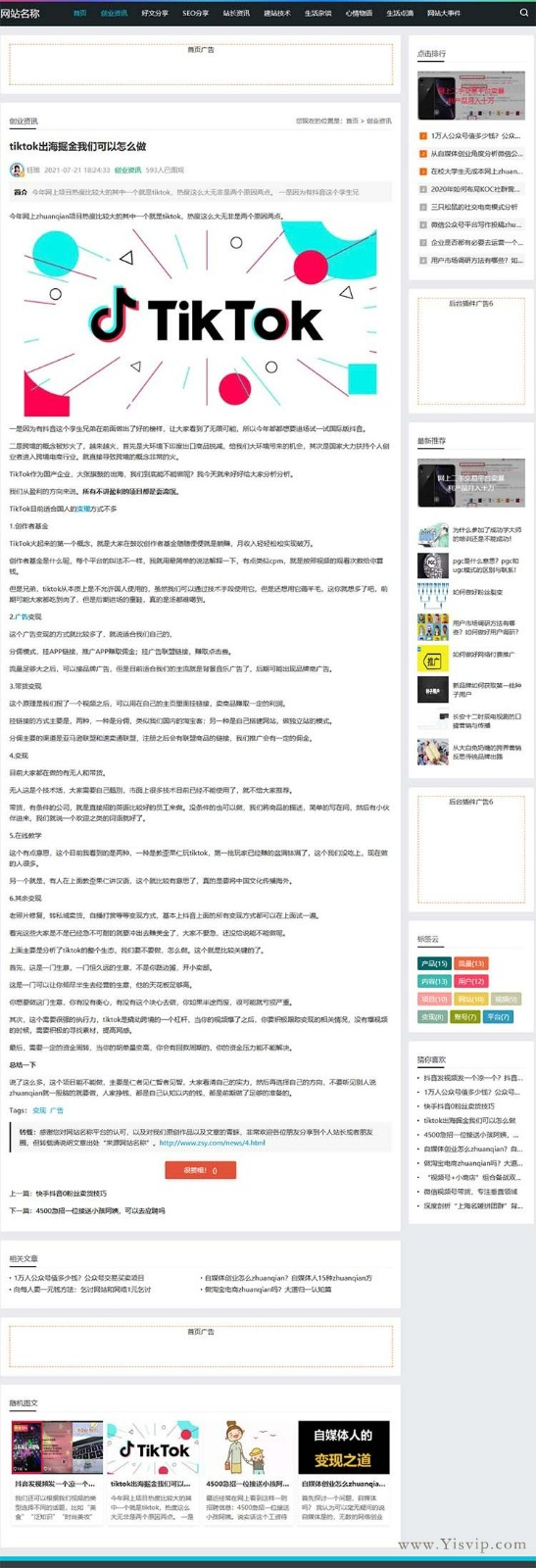 簡潔自適應大氣個人博客,SEO博客,新聞資訊博客文章模板優化版 簡潔自適應大氣個人博客,SEO博客,新聞資訊博客文章模板優化版第3張圖片