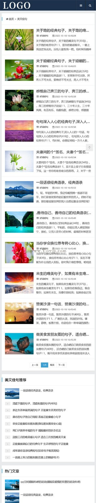 帝國CMS模板資訊句子文章博客網站自適應源碼第5張圖片