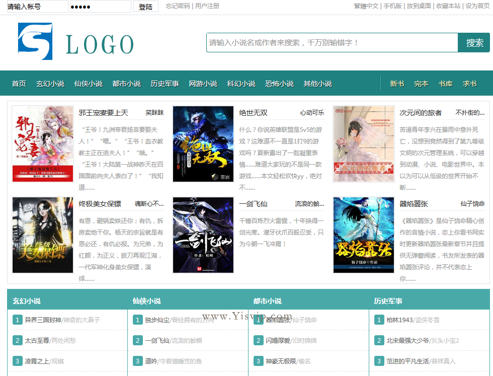 杰奇小說模板電腦版+帶wap手機版+（安裝說明）