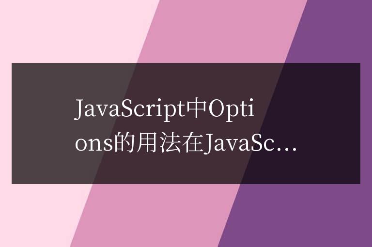 使用JavaScript中的選項參數