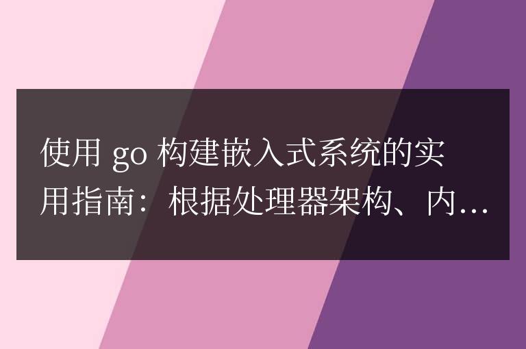 基于 Golang 構建嵌入式系統的實用指南