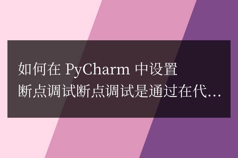 pycharm怎么設(shè)置斷點(diǎn)調(diào)試