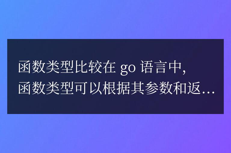 如何在 Golang 中比較兩個函數類型?