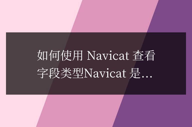 navicat怎么查看字段類型