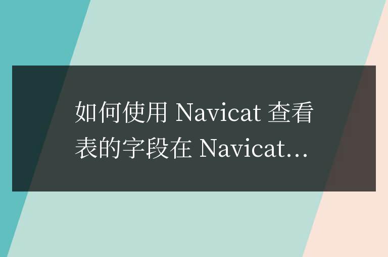 navicat怎么看表的字段