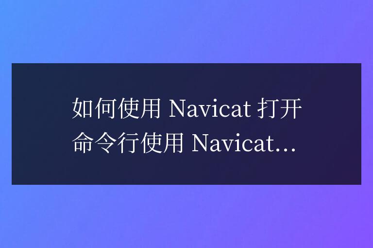 navicat如何打開命令行
