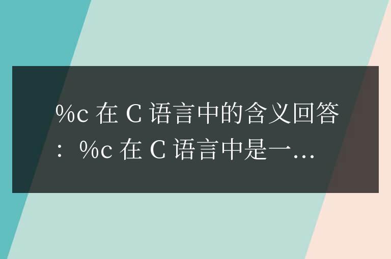 %c在c語言中是什么意思
