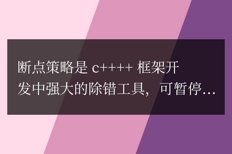 C++ 框架中的斷點策略