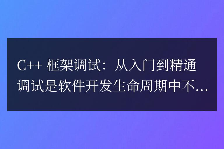 C++ 框架調試：從入門到精通