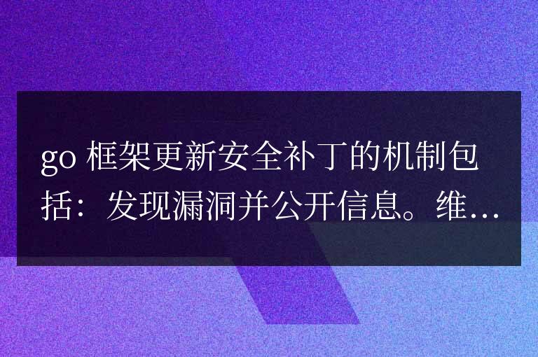 golang框架的安全補丁更新機制是什么?