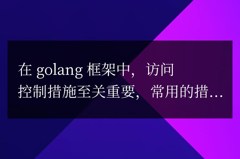 golang框架的訪問控制措施有哪些?